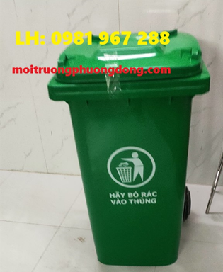 Thùng rác nhựa 2 bánh xe 120L